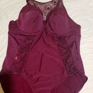 Wine colored Adore Me one piece Bathing suit